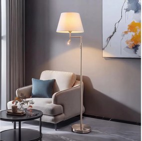 BRILAGI - Lampadar LED CERIA 1xE27/60W/230V + LED/2,1W crom mat/alb