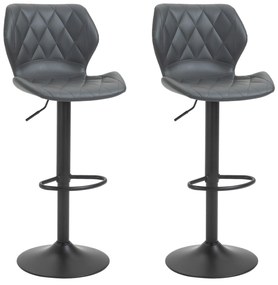 HOMCOM Scaun bar, inaltime reglabila, piele sintetica,Capacitate de sustinere120 kg, gri | Aosom Romania