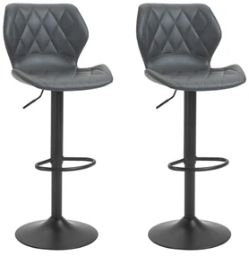HOMCOM Scaun bar, inaltime reglabila, piele sintetica,Capacitate de sustinere120 kg, gri | Aosom Romania