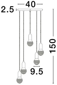 Lustra moderna cu 5 pendule design minimalist VEDA