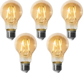 Set de 5 becuri LED E27 reglabile A60 aurii 3W 310 lm 2200K