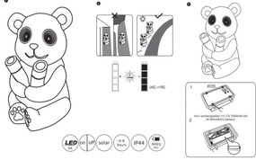 Corp de iluminat LED solar SOLAR LED/0,12W/3V IP44 panda Globo 33876