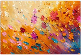 Tablou - Pictură flori colorate (90x60 cm)