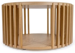 Măsuță auxiliară din lemn de stejar Woodman Drum, ø 83 cm