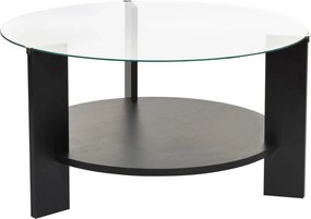 Masuta cafea CLARA, negru, PAL/sticla, 75x75x40 cm