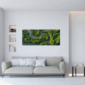 Tablou - Peisaj forestier cu râu (120x50 cm)