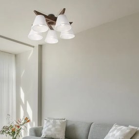 Lustră LED aplicată Brilagi ANTHONY 5xE14/40W/230V stejar nuc/alb