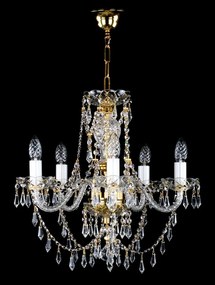 Candelabru cristal Bohemia 5 brate, diam. 50cm Sulika V CE
