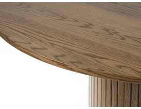 Masă de dining rotundă cu aspect de lemn de stejar ø 120 cm Nola – Unique Furniture