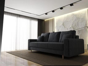 Canapea extensibilă dumonde cu ladă de depozitare si sezut confortabil din spuma high-density, Kronos Ambience Gri 210x100 cm