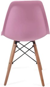 Set de 2x scaune de luat masă din plastic, roz