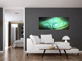 Tabloul cu abstracție verde (120x50 cm)