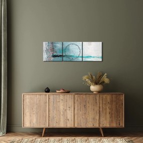 Tablou - pictură abstractă în ulei (cu ceas) (90x30 cm)