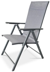 Autronic Scaun de grădină, metal, textil, gri, AZC-S1 116 GREY