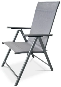 Autronic Scaun de grădină, metal, textil, gri, AZC-S1 116 GREY