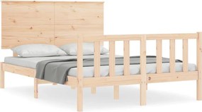vidaXL Cadru de pat fără saltea, 140x190 cm, lemn masiv de pin
