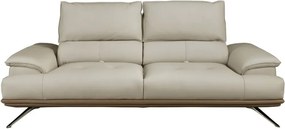 Canapea 3 locuri, tapitata cu piele naturala, spatar rabatabil Grey taupe