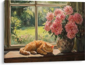 Tablou - Pisică la fereastră (70x50 cm)