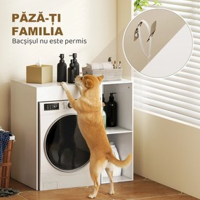 HOMCOM Dulap deasupra Mașinii de Spălat, Mobilier Modern cu Rafturi Deschise, Spațiu Economisit pentru Baie și Rufe, 96x60x95 cm, Alb | Aosom Romania