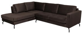 Coltar fix EMIL M, cu arcuri, colt stanga, gri inchis, 268x204x75 cm