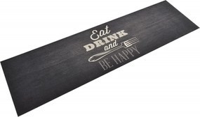 vidaXL Covor de bucătărie lavabil Kitchen, negru, 45x150 cm, catifea