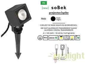 Proiector exterior cu tarus, iluminat LED, IP65, SOBEK 70151
