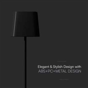 Lampă solară LED de masă, magnetică, 5W, 5V, 3000-6000K, 3600 mAh, IP65, negru