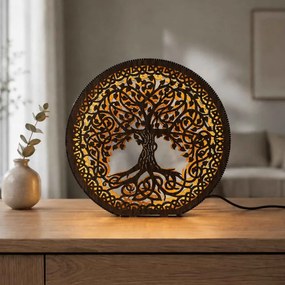 SENTOP | Lampă LED din lemn Arborele Vieții | FEAL