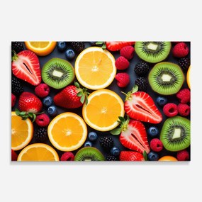 Panou Sticla Bucatarie, 30x40cm, Protectie aragaz, Antistropi, Termorezistent, Alimente, Fructe, Orange Fruit Mix