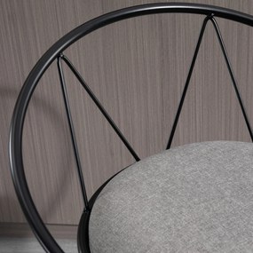 HOMCOM Set de 2 taburete de Bar Design neo-retro reglabil pivotant cu Suport pentru Picioare metal Negru Lână Gri | Aosom Romania