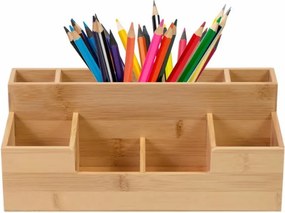 Organizator pentru birou, bambus, 30 x 15 x 11 cm.