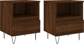 vidaXL Noptiere, 2 buc., stejar maro, 40x35x50 cm, lemn compozit