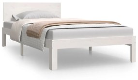 833112 vidaXL Cadru de pat, alb, 100x200 cm, lemn masiv de pin