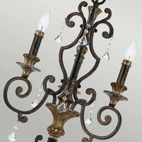 Quoizel QZ-MARQUETTE3 - Candelabru suspendat cu lanț MARQUETTE, 3xE14/60W/230V, finisaj bronz