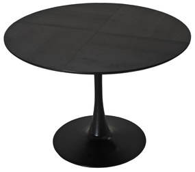 Masă de sufragerie rotundă modernă, Negru | Aosom Romania