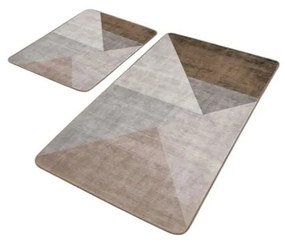 Covorașe de baie gri-maro 2 buc. din catifea 60x100 cm – Mila Home