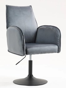 HR280N Scaun Grafit din Catifea cu Bază Neagră