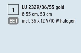 Lustra cristal Swarovski Spectra design modern de lux GALAXY 36L auriu