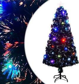 vidaXL Brad de Crăciun pre-iluminat cu suport și LED-uri, 150 cm, fibră optică