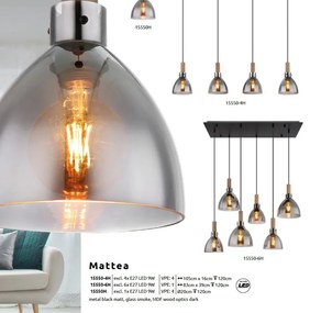 Lustra suspendata 6L design modern MATTEA negru