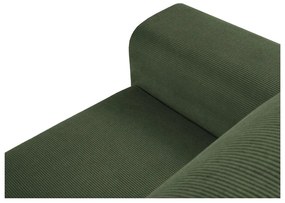 Colțar din catifea cu șezlong pe partea dreaptă Kooko Home Jazz, verde