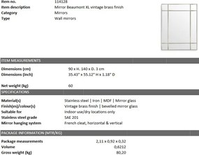 Oglinda decorativa LUX Beaumont XL alama 90x140cm 114128 HZ