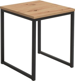 Masuta cafea AROZ, stejar artisan/negru, PAL/metal, 50x50 cm