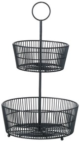 Platou decorativ  Gea, doua  nivele, 44 cm,  negru