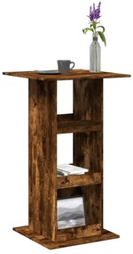vidaXL Masă bar cu depozitare, stejar fumuriu, 60x60x102 cm, lemn