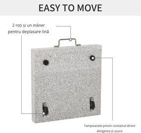 Outsunny Suport Baza Pentru Umbrela de Gradina in Marmura 29kg, 42x42x36cm