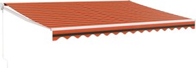vidaXL Copertină retractabilă portocaliu/maro 4,5x3 m, textil/aluminiu