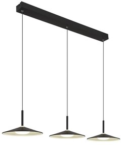 Lustra suspendata cu 3 pendule LED metal negru LAMPONE