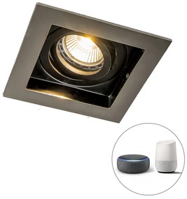 Spotlight inteligent încastrat din oțel inclusiv bec GU10 WiFi - Carree