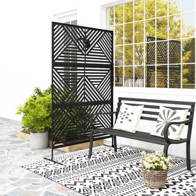 Outsunny Separator Divizor de Exterior și Spalier pentru Plante 122x45x198cm Negru | Aosom Romania